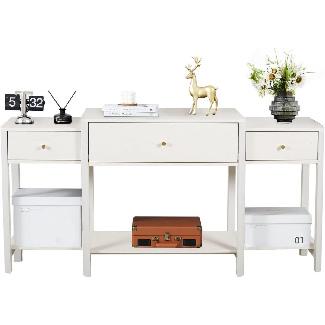 console e tavoli da divano bianco per ingresso con cassetti